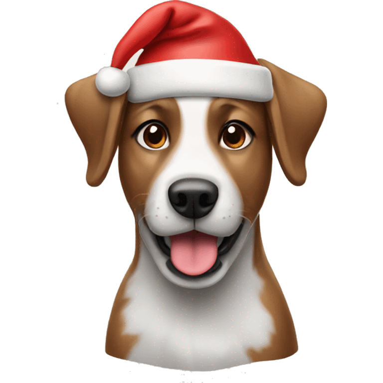 Dog with Christmas hat  emoji