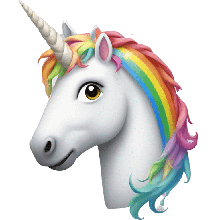 Unicorn with rainbow emoji