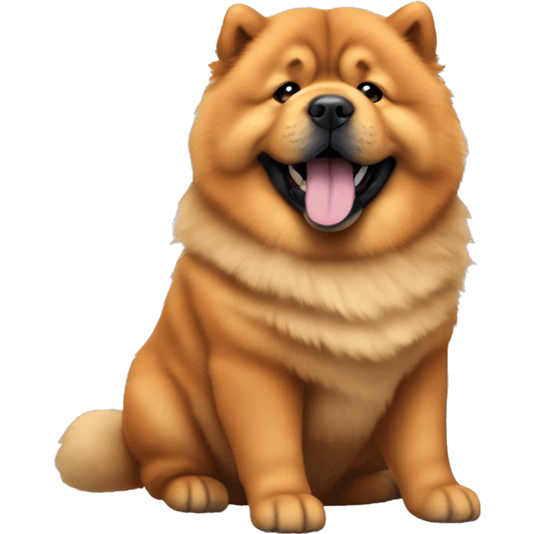 orange chow chow with short fur and blue tongue out emoji