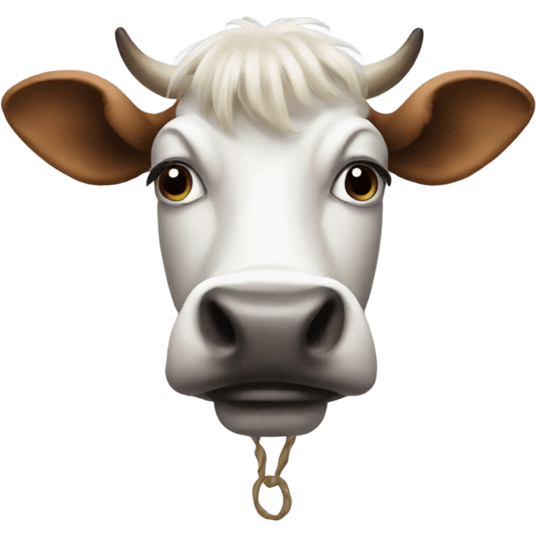 Cow with a wig emoji