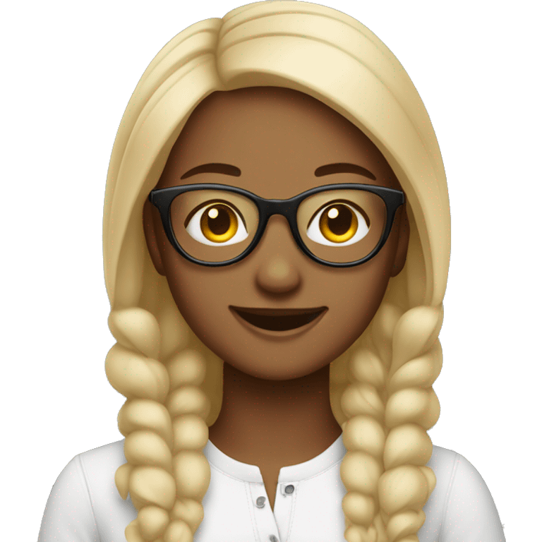 specs girl happy and she is a designer fair skintone emoji