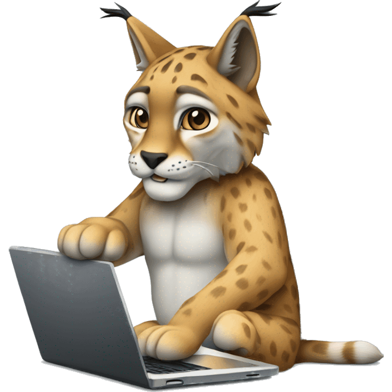 A lynx with a laptop emoji