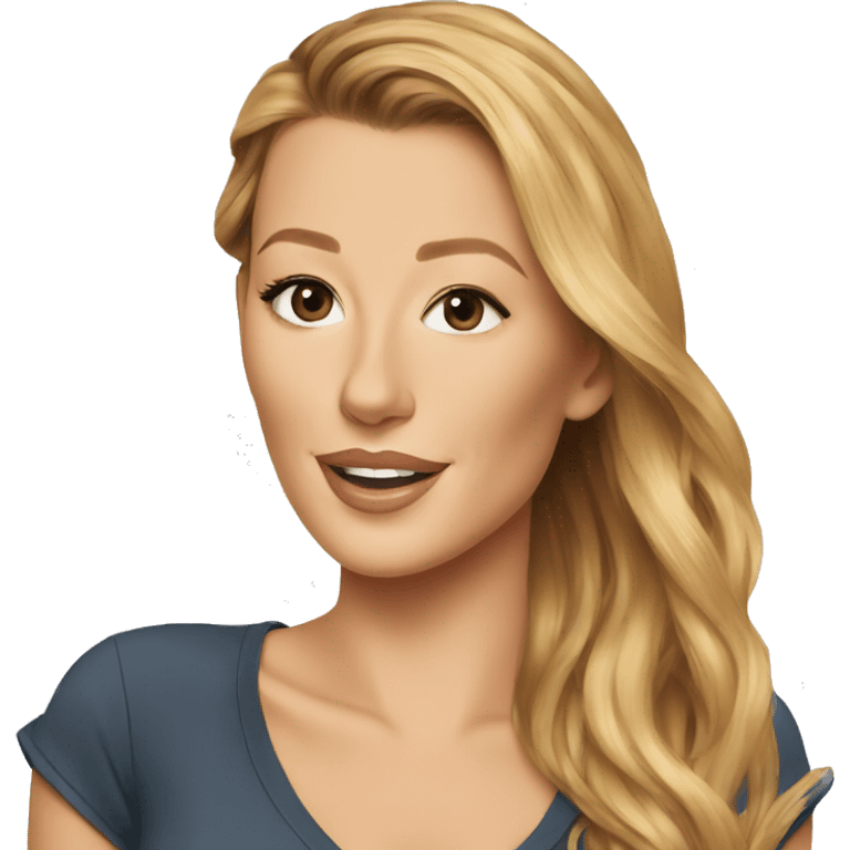 blake lively cartoon wearing tee emoji