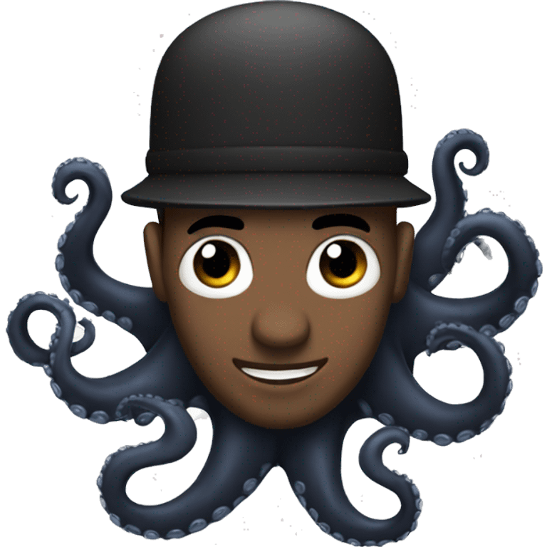 man with black octopus  emoji