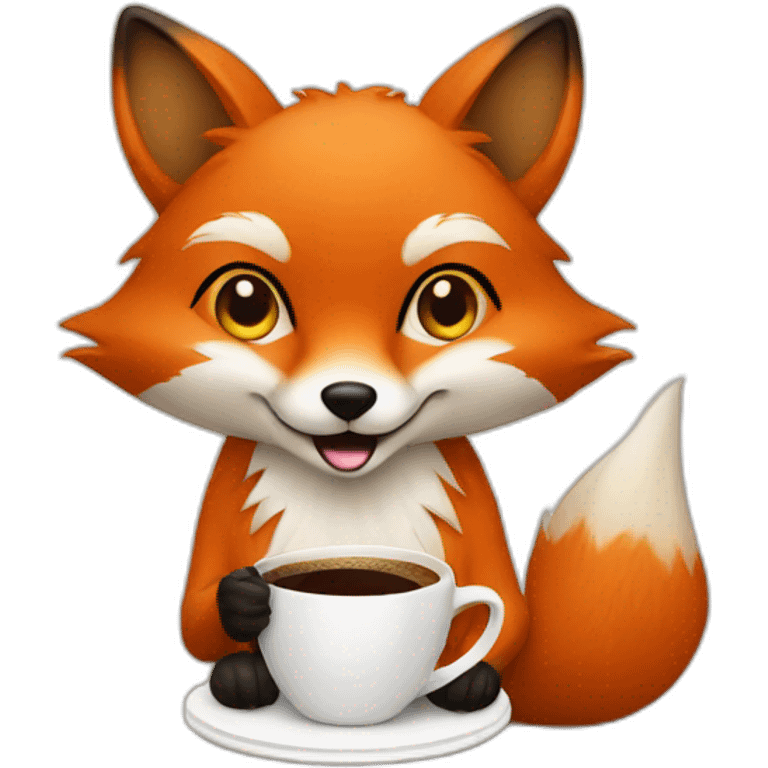 fox with coffee emoji