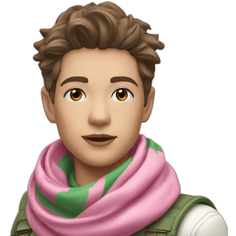 foulard scout vert et rose emoji