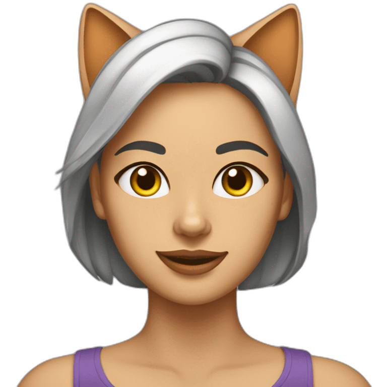 mujer orejas de gato emoji