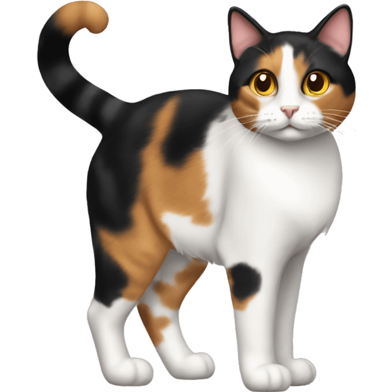 Calico cat with bob tail emoji