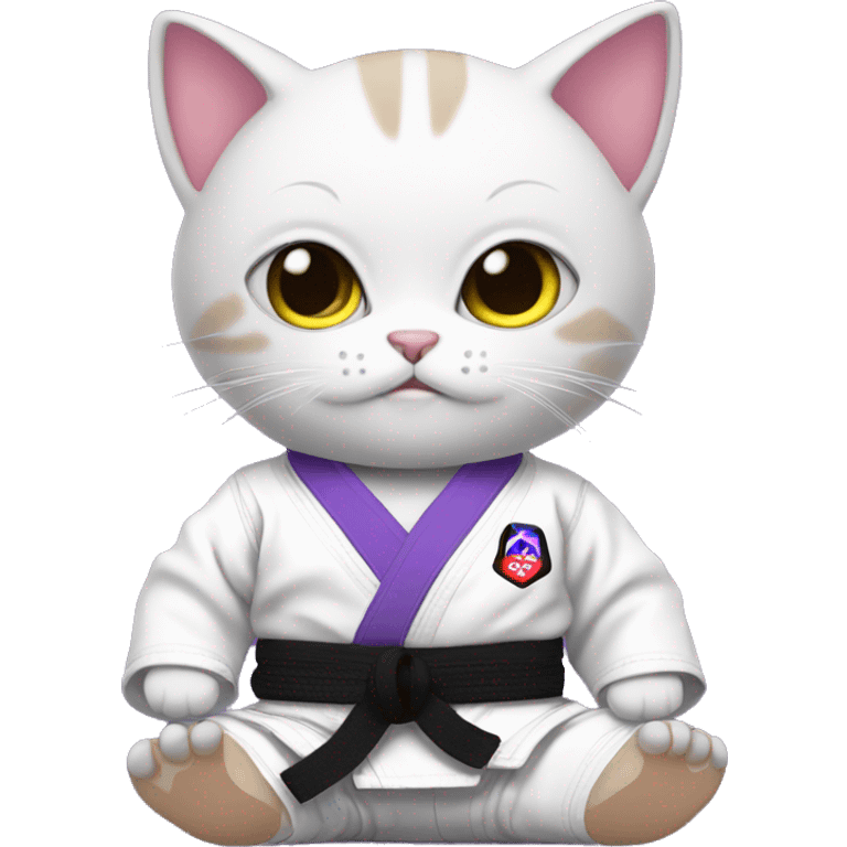 baby jiu-jitsu cat with purple belt emoji