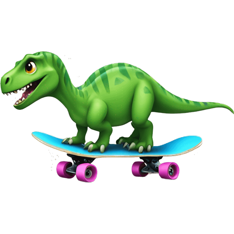 dinosaur on a skateboard  emoji