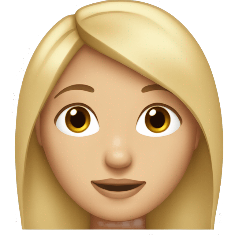 girl with straight blonde hair and brown eyes emoji