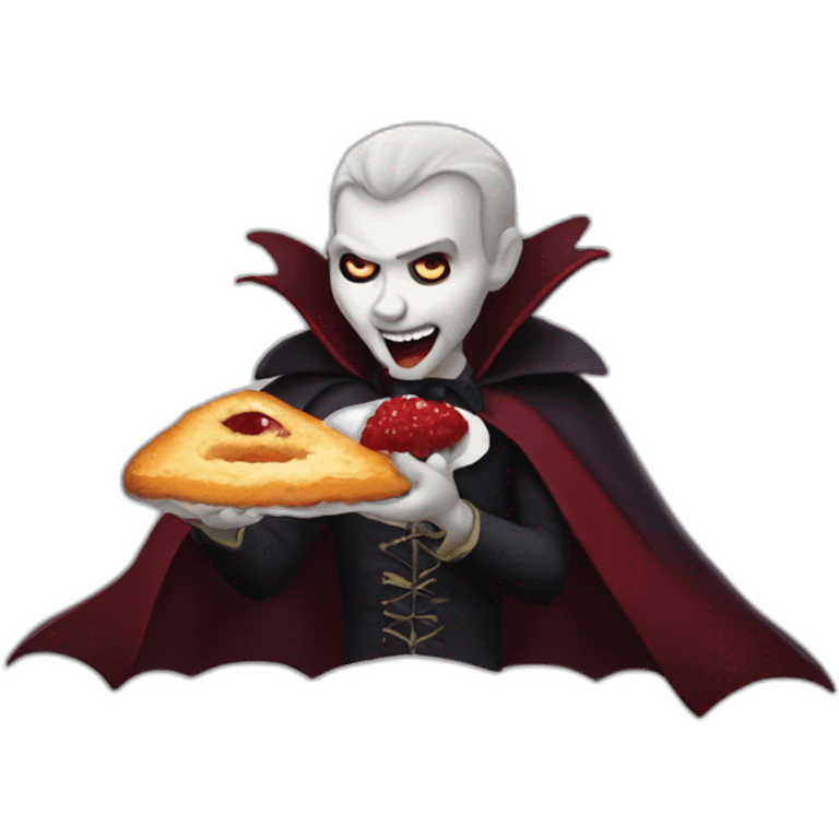 Vampire eating crossiant emoji