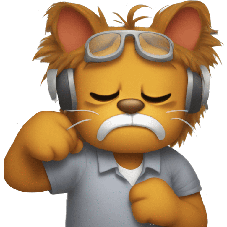 garfield hates mondays and looks very tired emoji