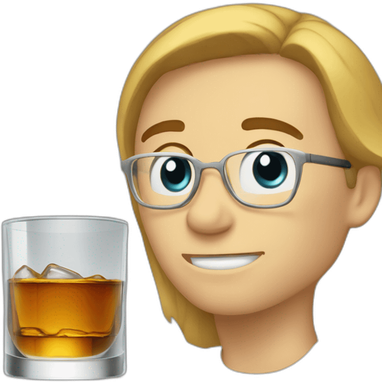 whiskey glass half full says LURK emoji