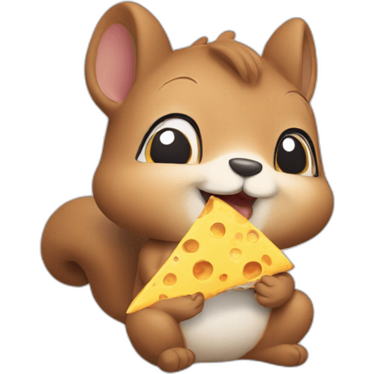 Squirrel eating a cheese burrito emoji