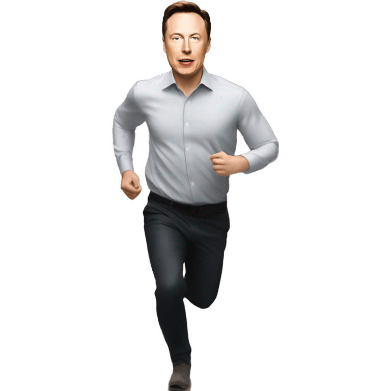 Ilon Musk runs to the right emoji