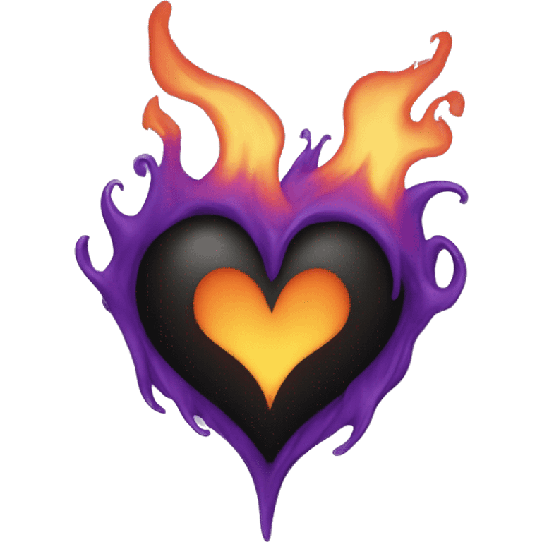 Black heart purple flame emoji