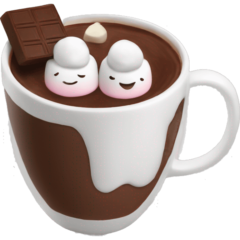 Hot chocolate with marshmallow emoji