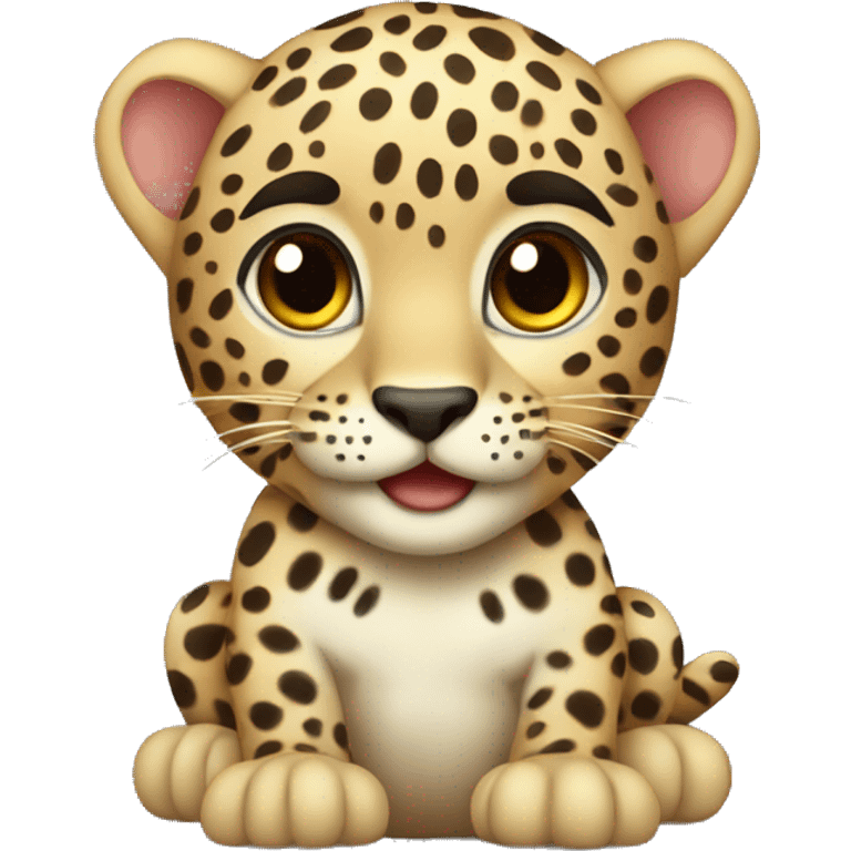 Baby leopard liking  emoji