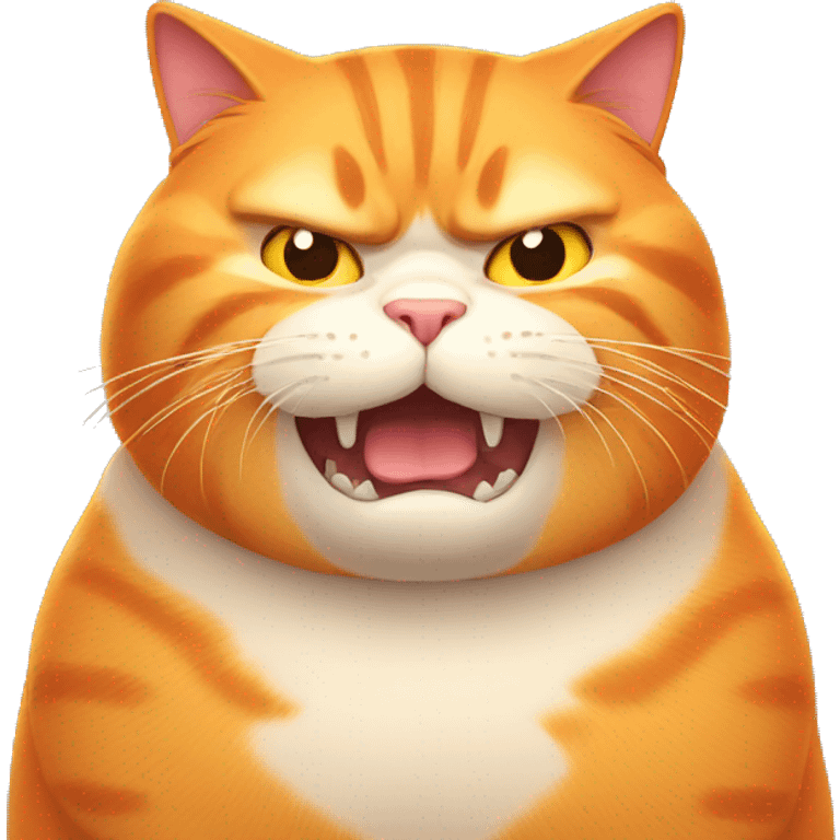 Fat orange cat angry emoji