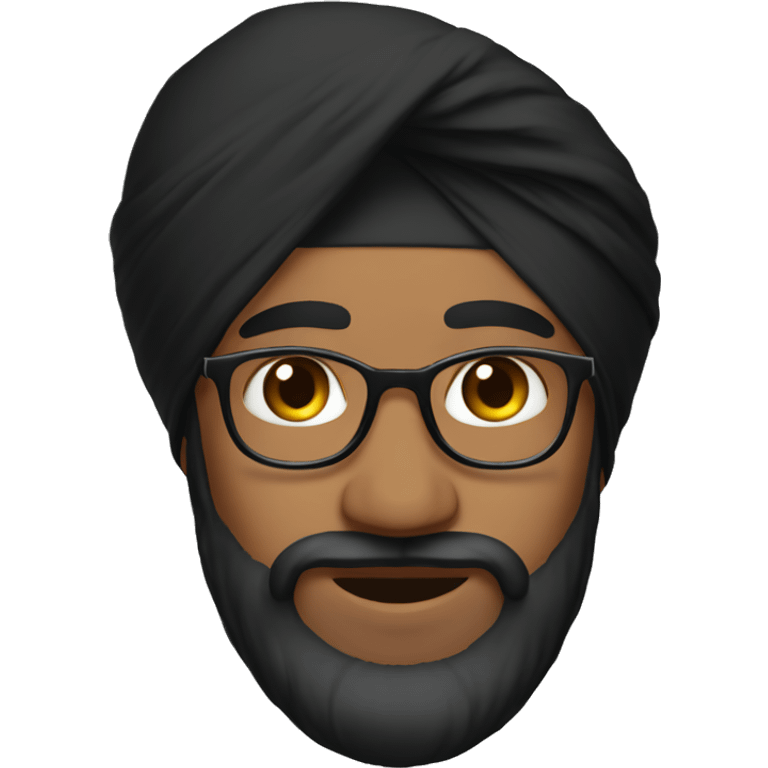 me wearing black sikh turban emoji