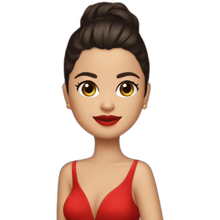 Selena gomez en mini robe rouge emoji