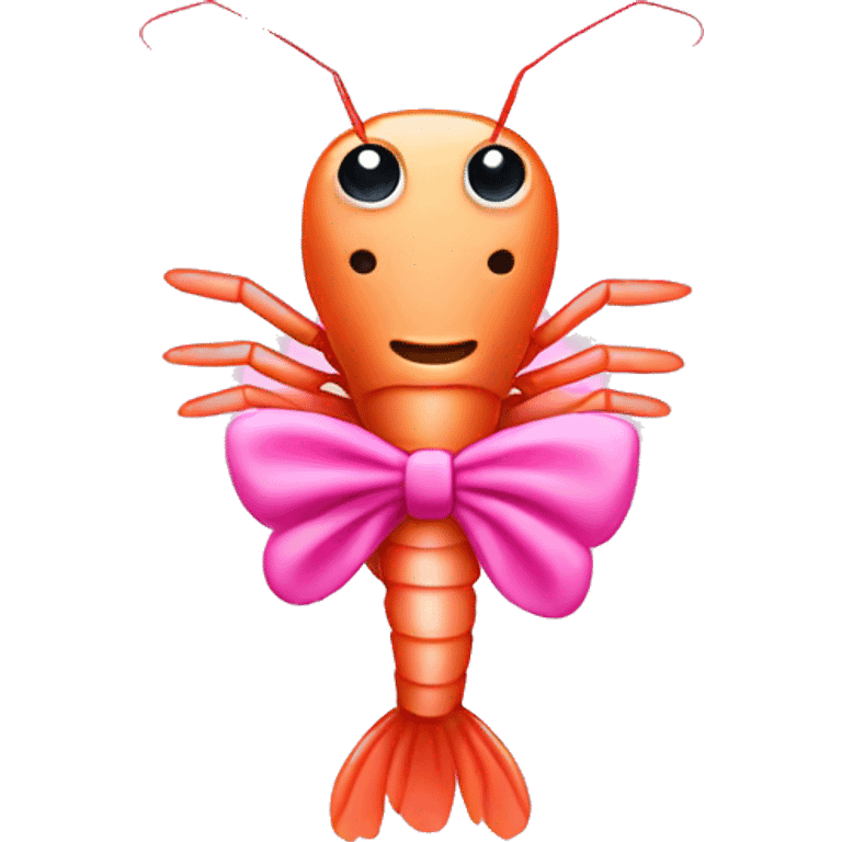 shrimp wearing a pink bow emoji