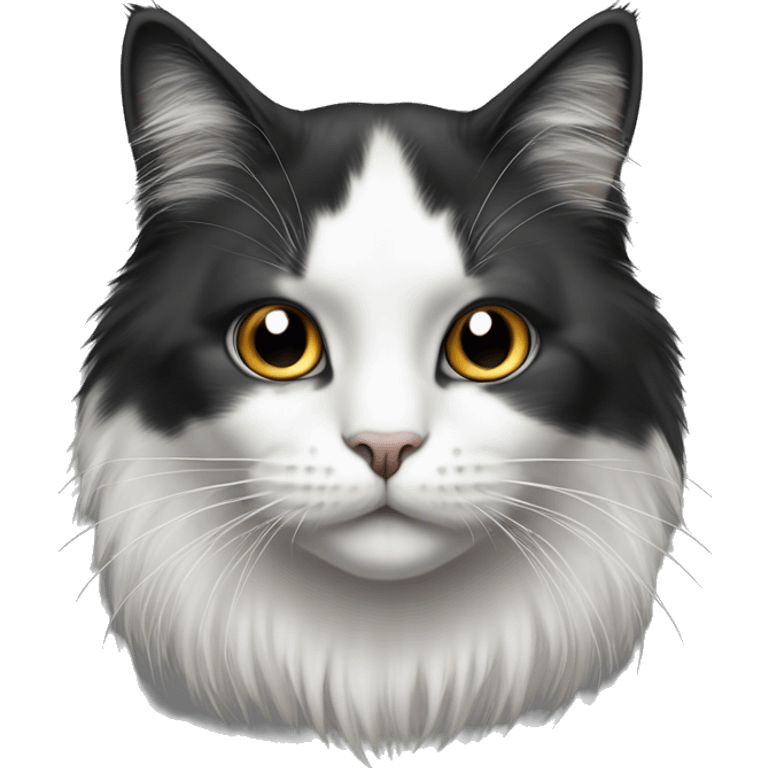 half Black and half white long hair cat with black spot on muzzle emoji