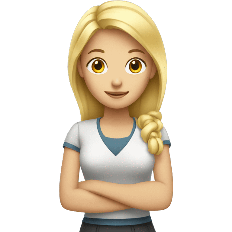 blonde girl teaching  emoji