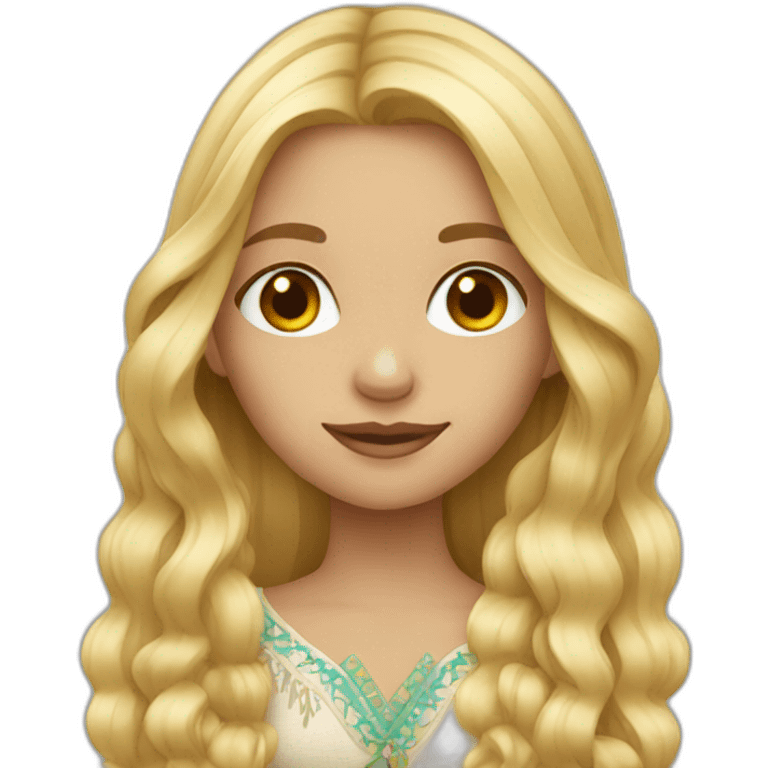 Bohemian blond long hair girl emoji