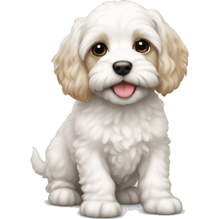 White cavoodle puppy emoji