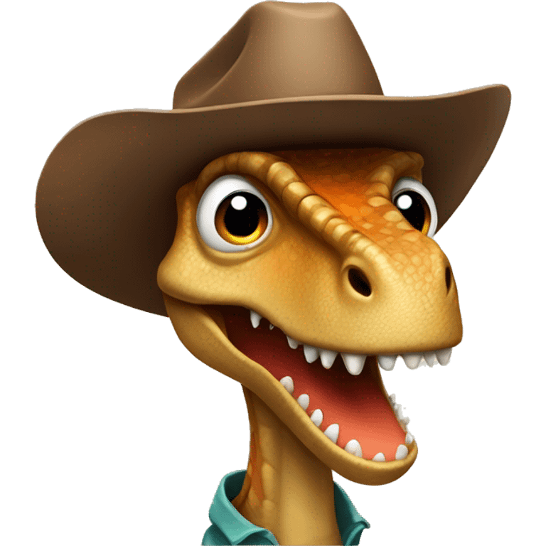 Dinosaur with cowboy hat emoji