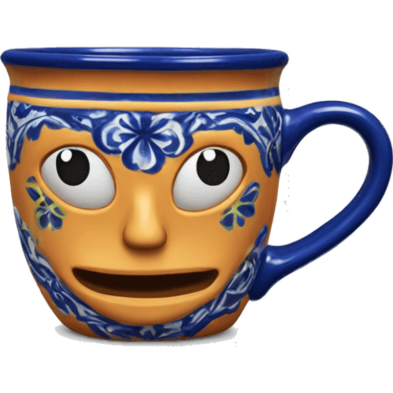 Realistic clay talavera mug isolated.  emoji