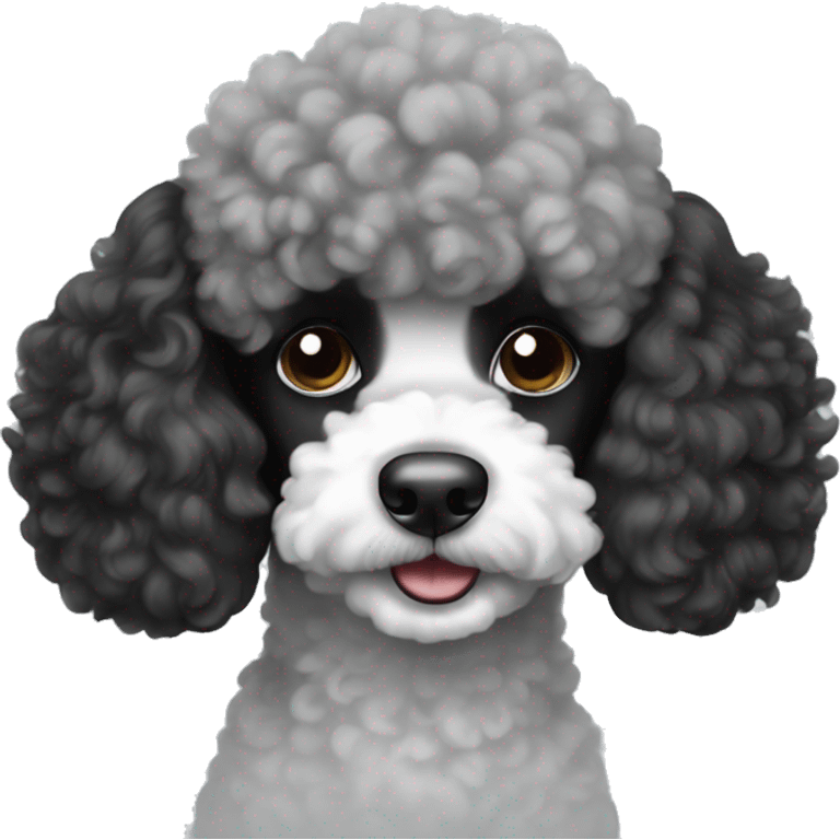 black and white poodle  emoji