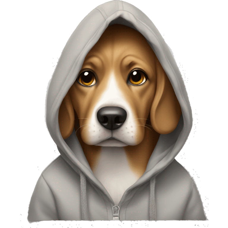 Dog using a hoodie emoji