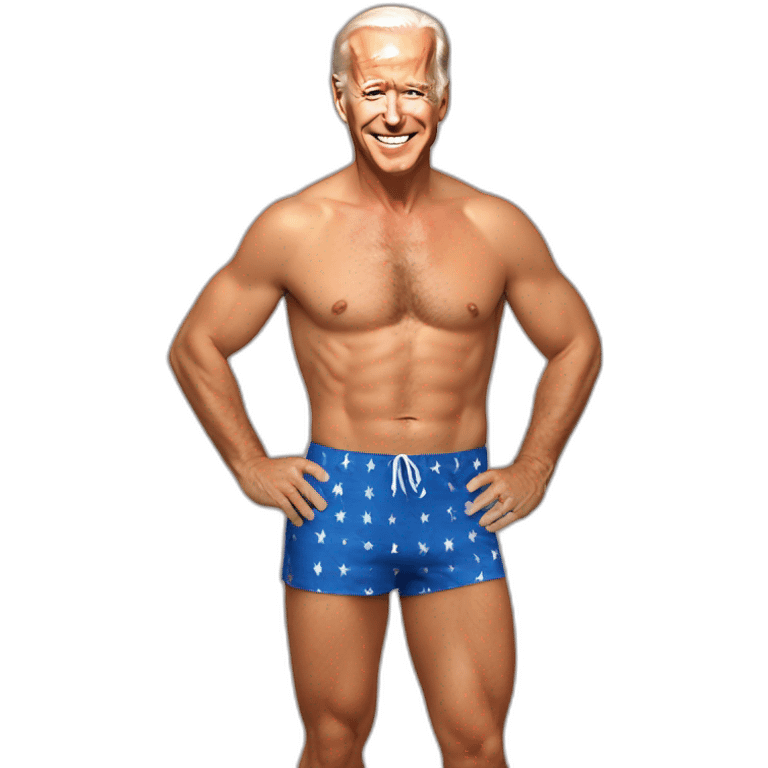 Joe Biden wearing a bikini emoji