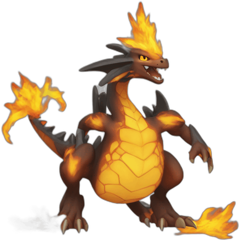 Dracofeu Pokémon qui crache du feu emoji