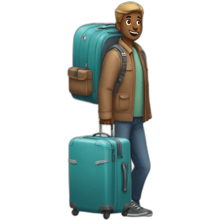 animated and kind luggage emoji