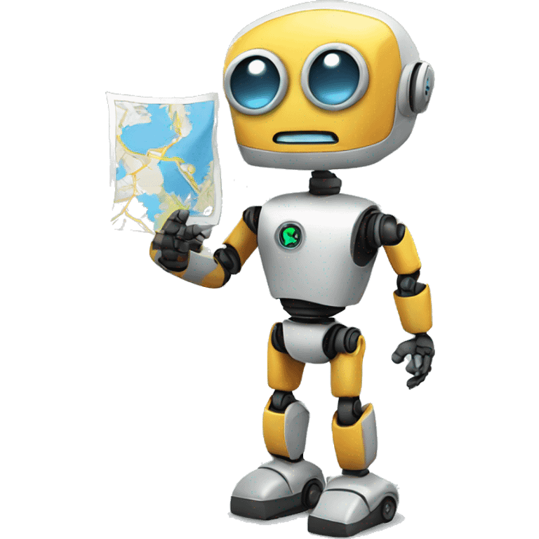 Robot with map in his hand emoji