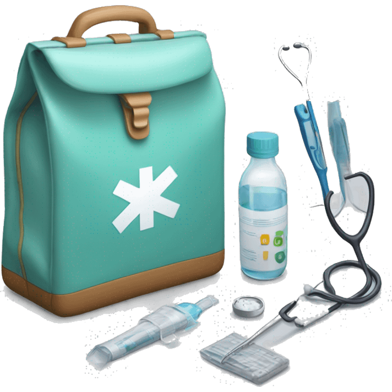 Medical diagnostic bag with instruments inside emoji