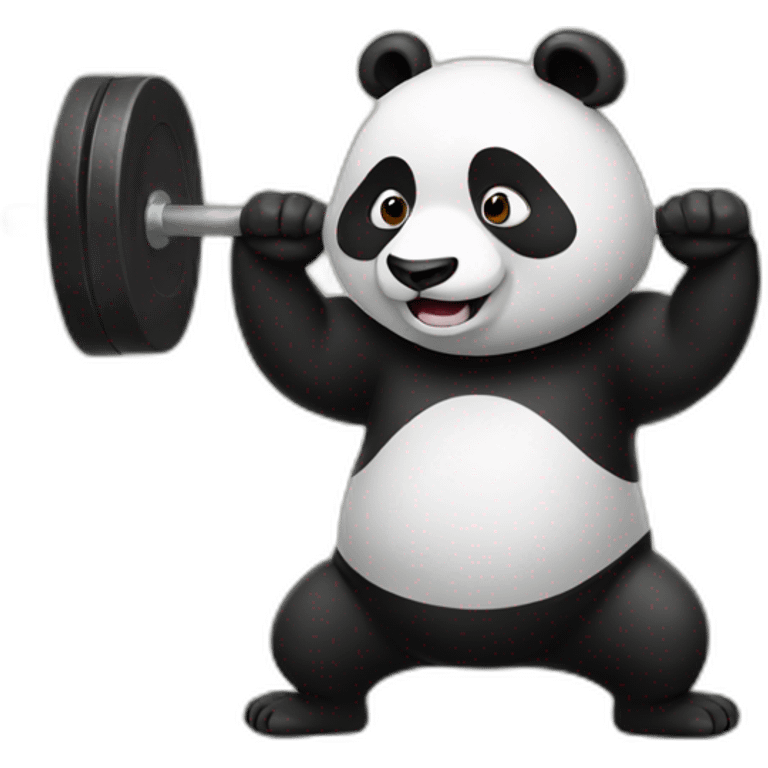 Panda doing CrossFit  emoji