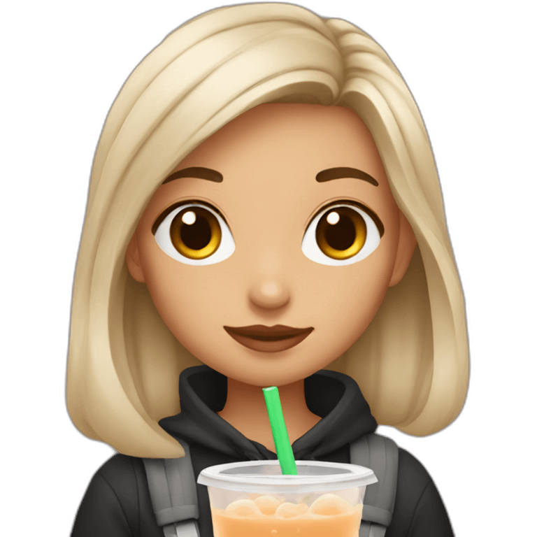 Girl with boba tea emoji