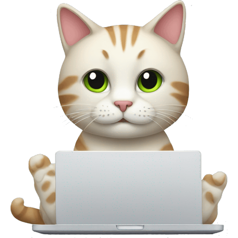 Cat using laptop emoji