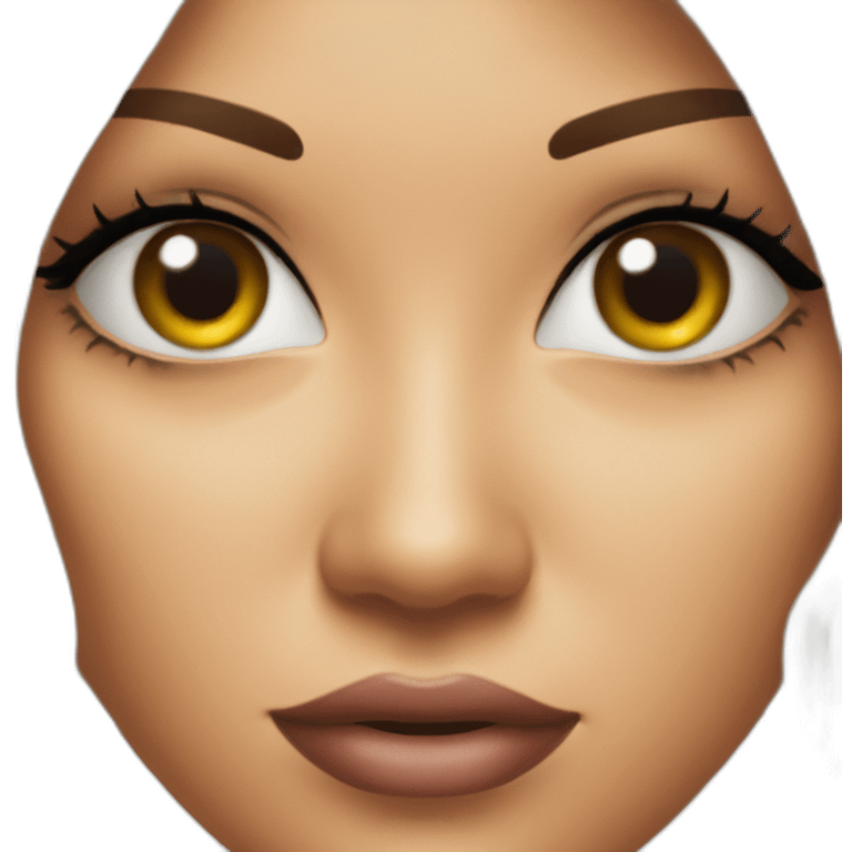 sexy woman small eyes realistic intrincate emoji