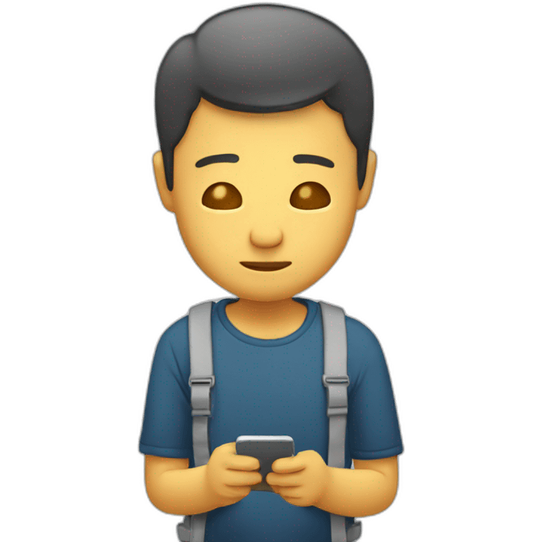 man looking down on a smartphone  emoji