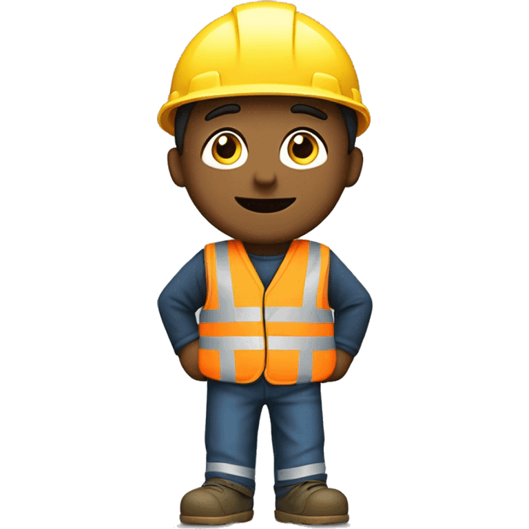 A person in a cartoon wearing construction clothes and coming home sort of image or emoji ￼ emoji