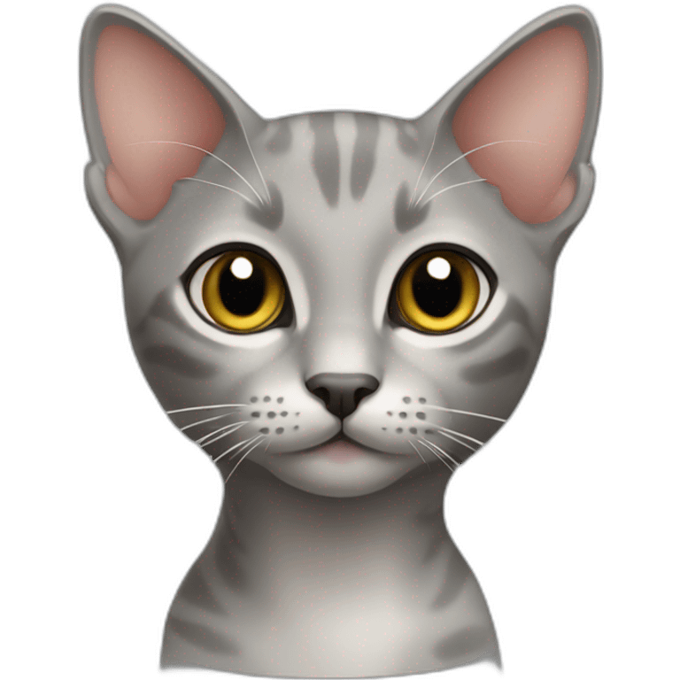 Oriental short hair cat grey emoji