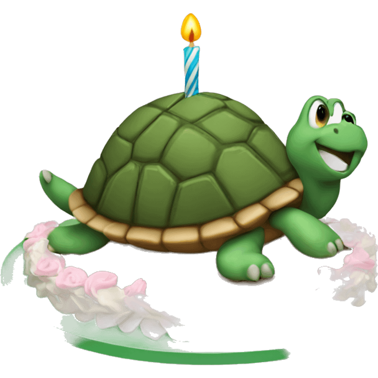 Turtle birthday cake emoji