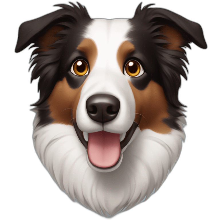 Border collie with brown eyes emoji