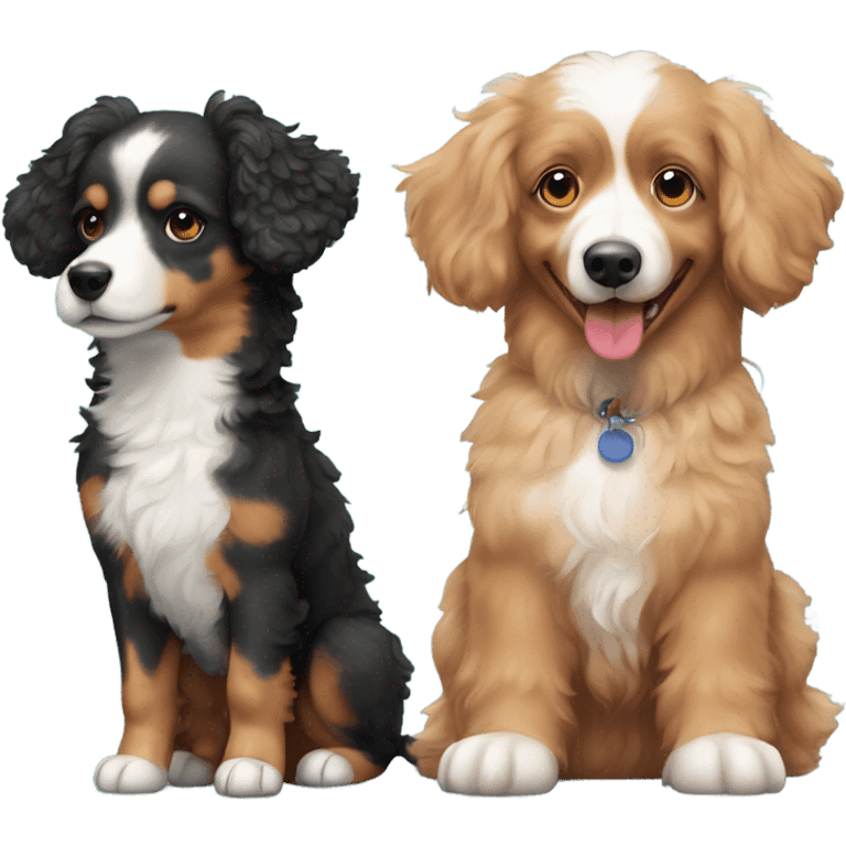 apricot toy poodle and an australian shepard emoji